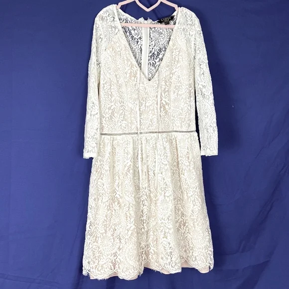 Lipsy | Dresses | Lipsy London White Lace Lined Dress Size 8 | Poshmark